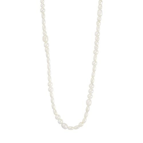 Pilgrim Elliana White Necklace - Silver Plated